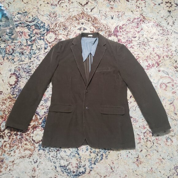 J. Crew Vintage Corduroy Blazer Olive Green Fine Wale Size Large Tall - Picture 7 of 13
